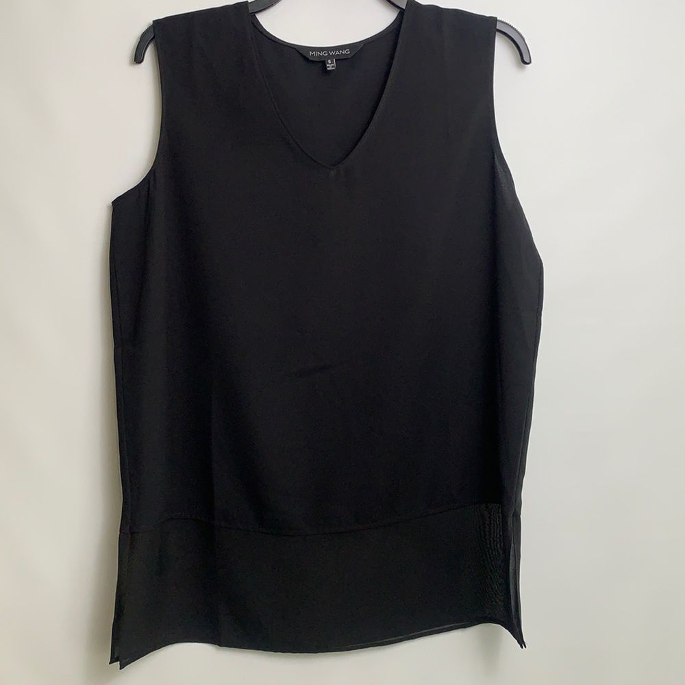 MING WANG BLACK SLEEVELESS TOP